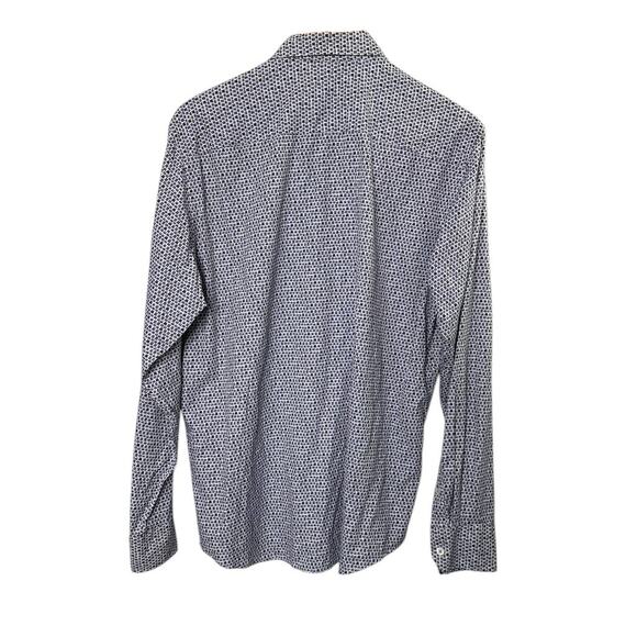 Bugatchi Purple & White Tiny Computer Print Button-Up Shirt Men's Size Medium - Picture 4 of 6